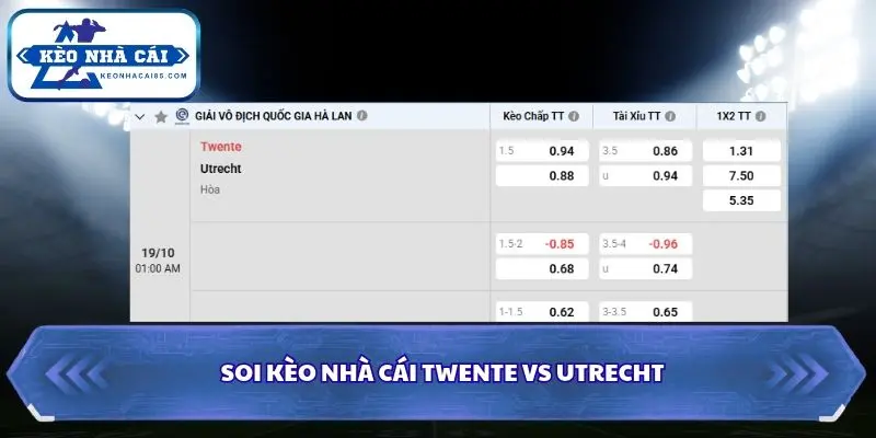 Soi Kèo Nhà Cái Twente vs Utrecht Lúc 01h00 Ngày 19/10 - VĐQG Hà Lan 4 Tổng kết bảng tỷ lệ soi kèo nhà cái Twente vs Utrecht